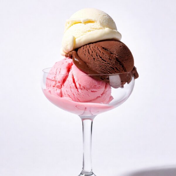 Copa helado de fresa, chocolate o vainilla